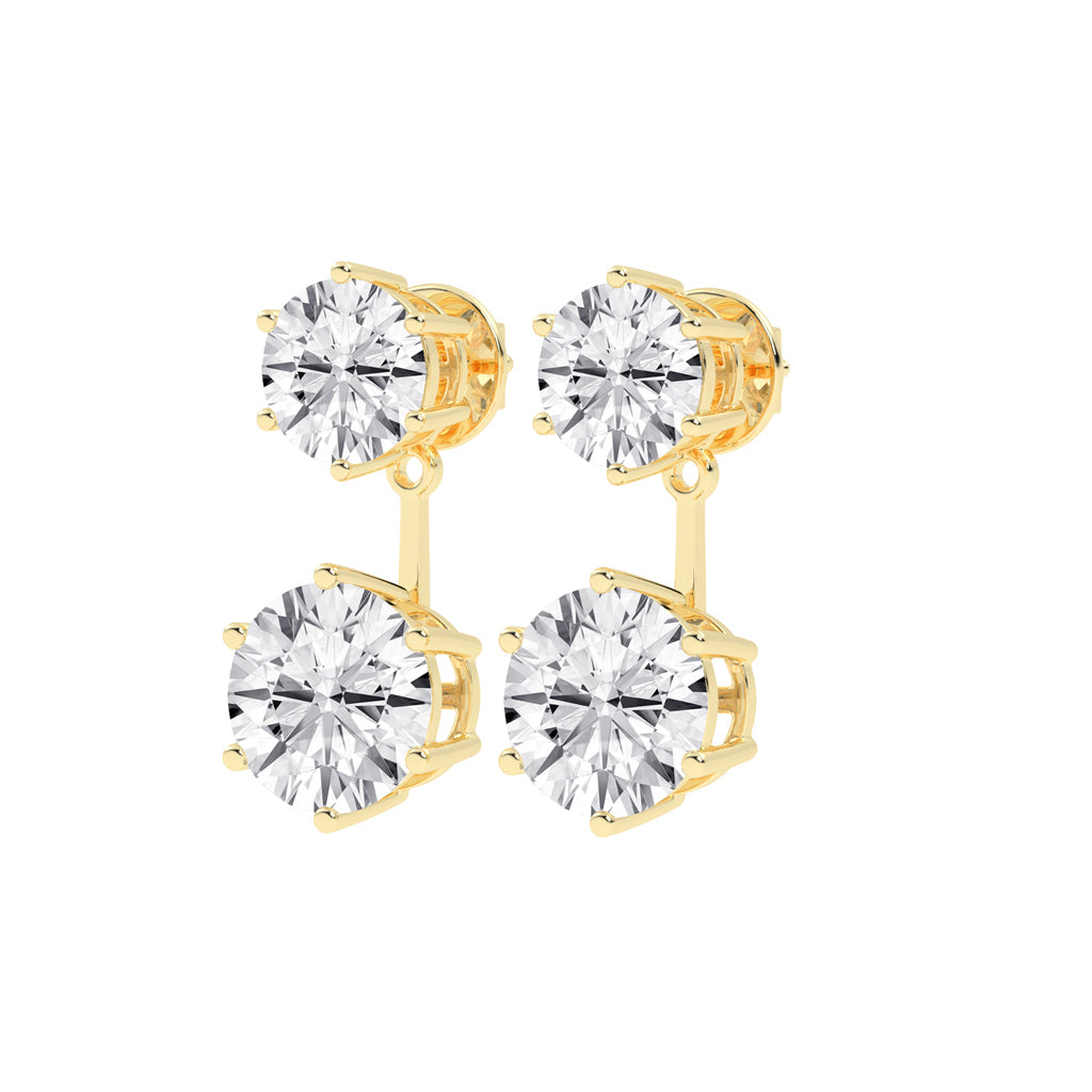 Twin Star Dual Diamond Drop Earrings