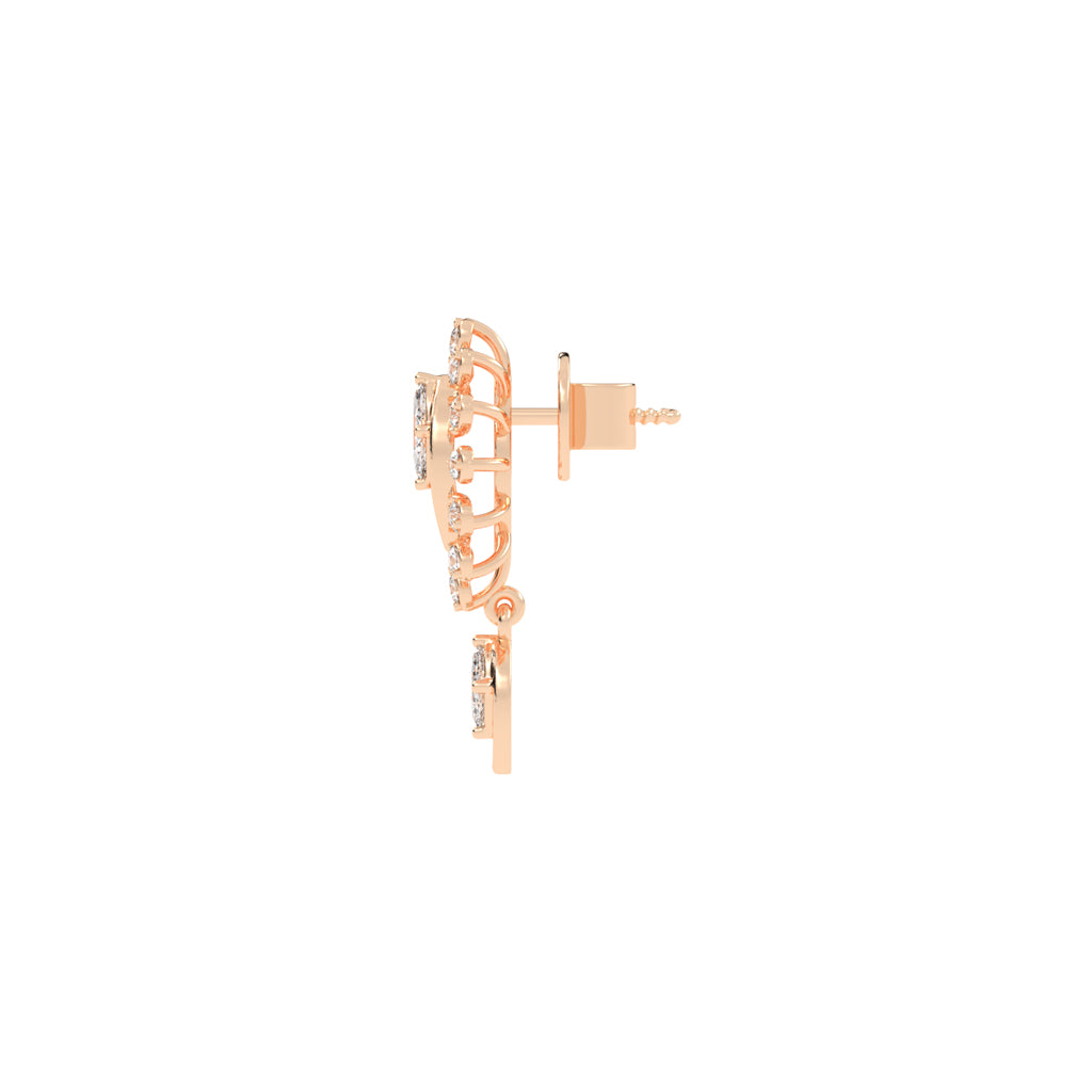 Regal Bloom Pav Drop Earrings