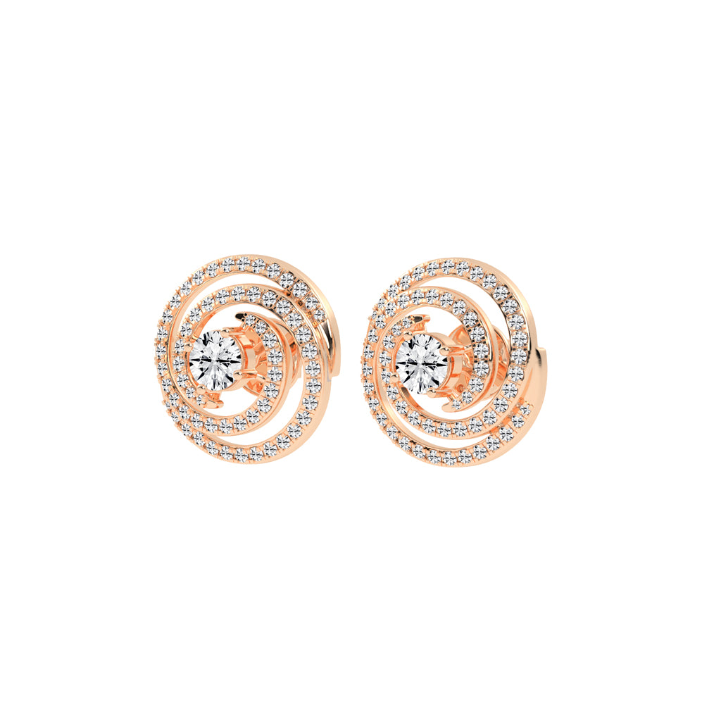 Aurora Swirl Pav Stud Earrings