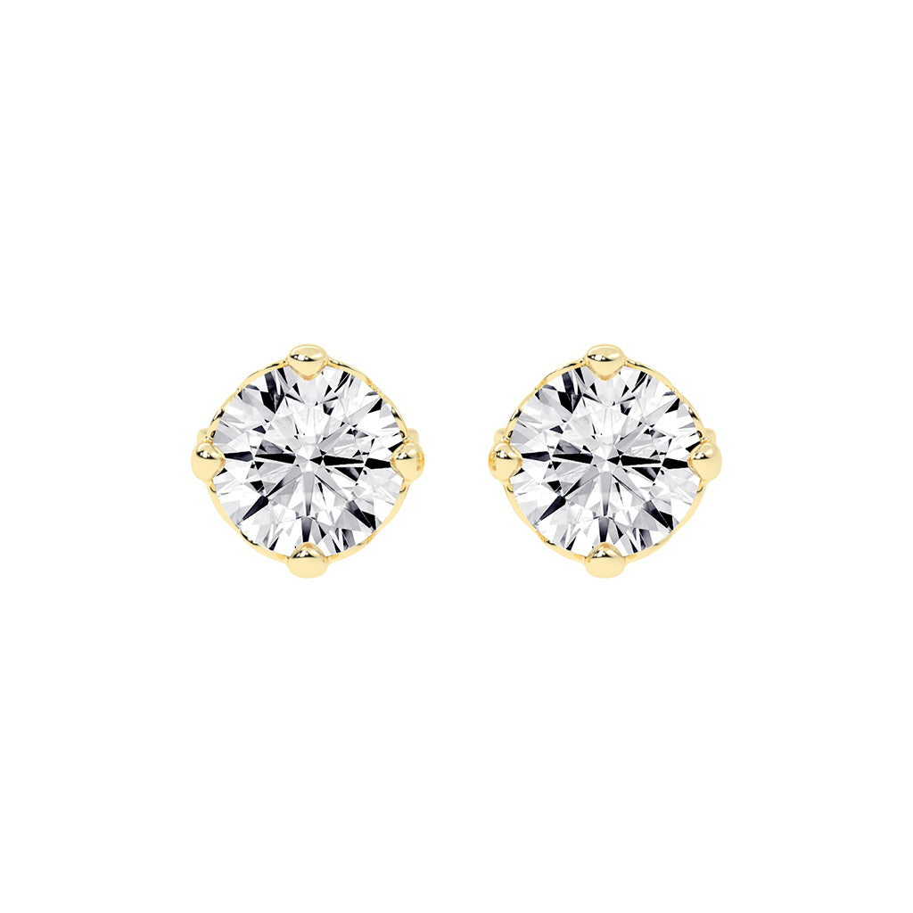 Brilliant Round Studs with Unique Bezel
