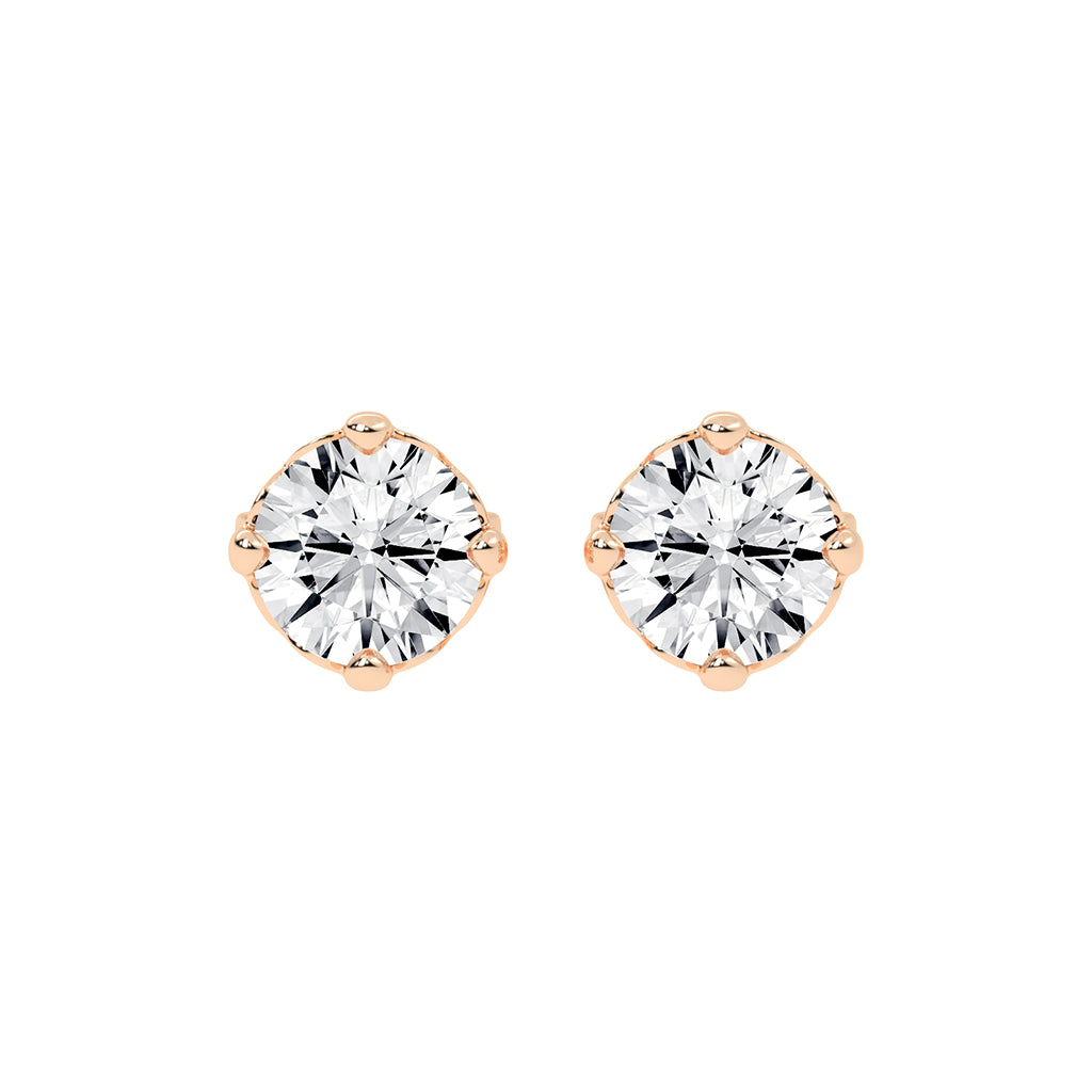 Brilliant Round Studs with Unique Bezel