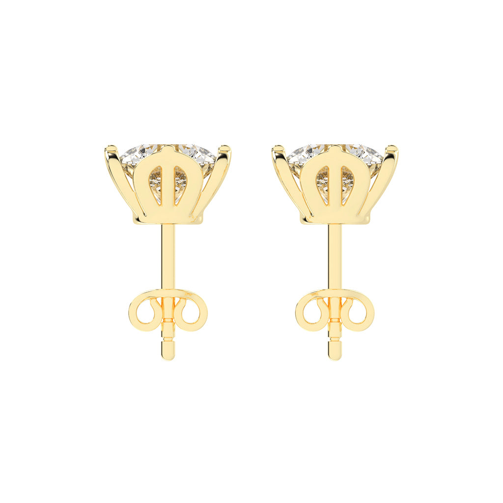 Modern XProng Solitaire Stud Earrings
