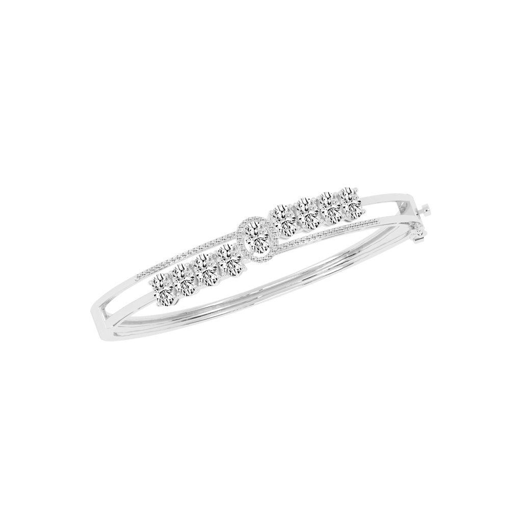 Zaria 425Ct Split Oval Cut Kada Lab Diamond Bracelet