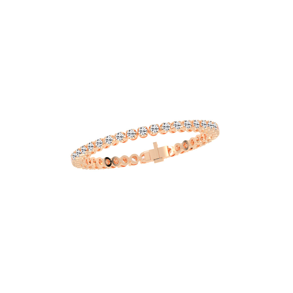 Eterna Shine 325Ct Bezel Setting Round Cut Delicate Lab Diamond Bracelet