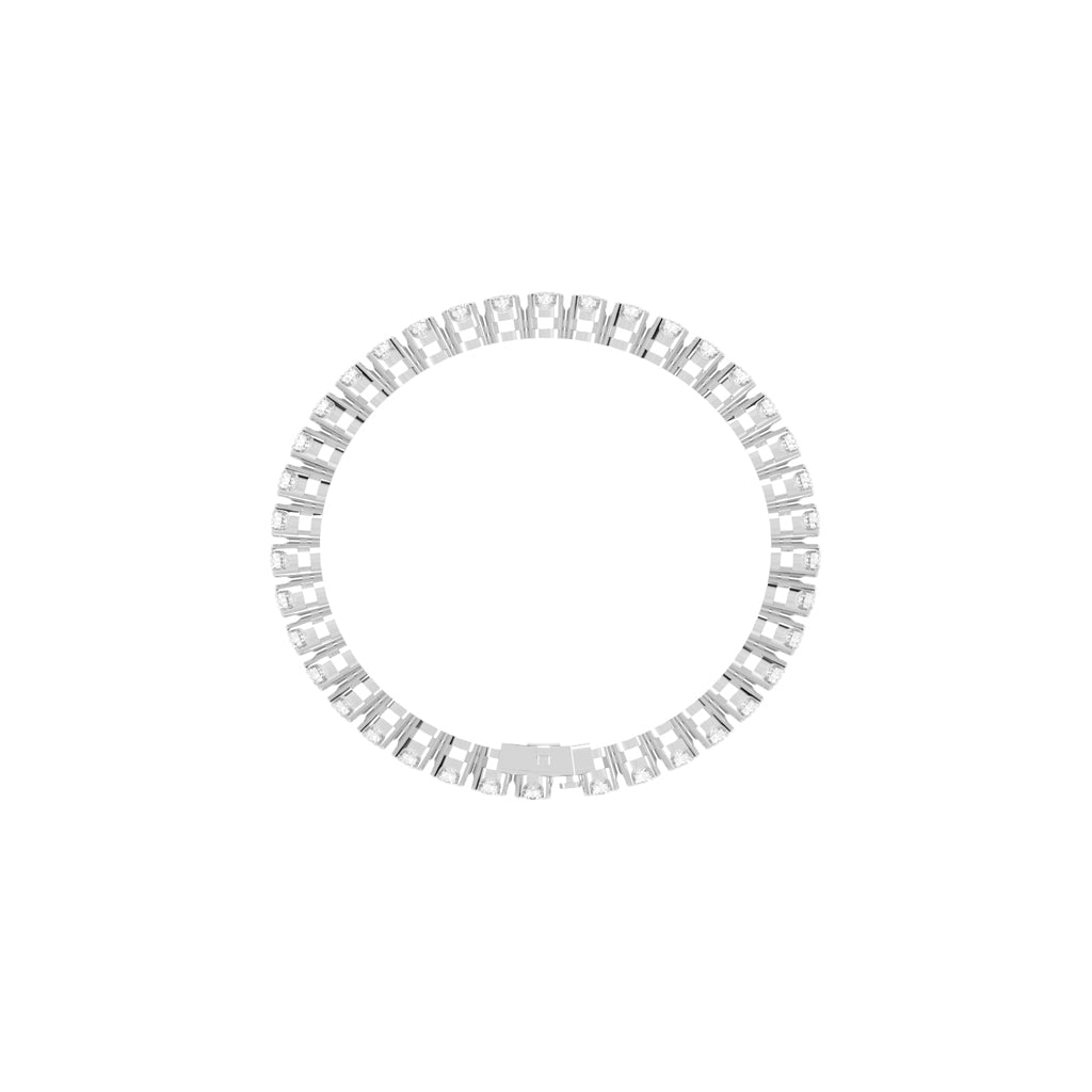 Eterna Shine 325Ct Bezel Setting Round Cut Delicate Lab Diamond Bracelet