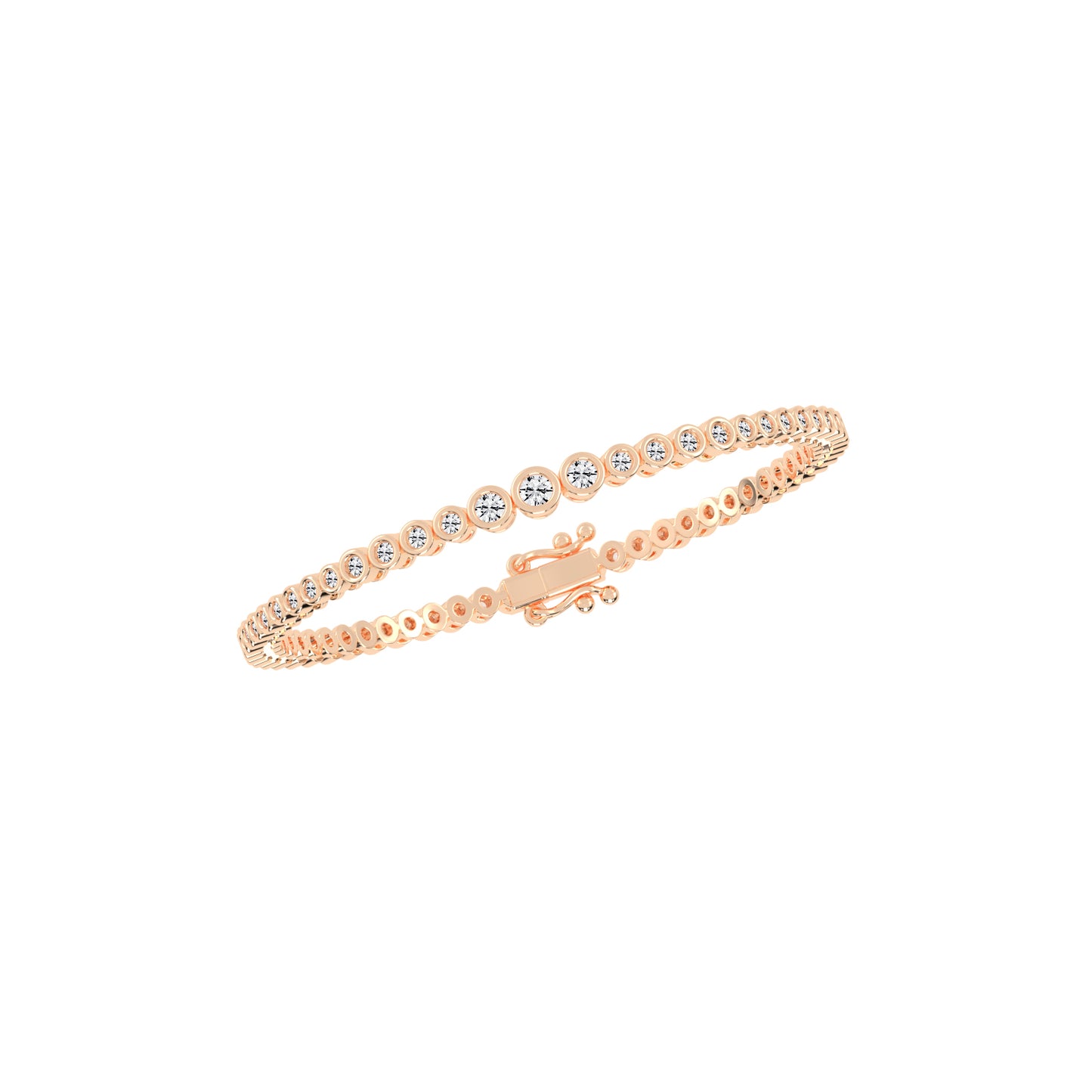 Livia 125Ct Bezel Round Cut Tennis Lab Diamond Bracelet