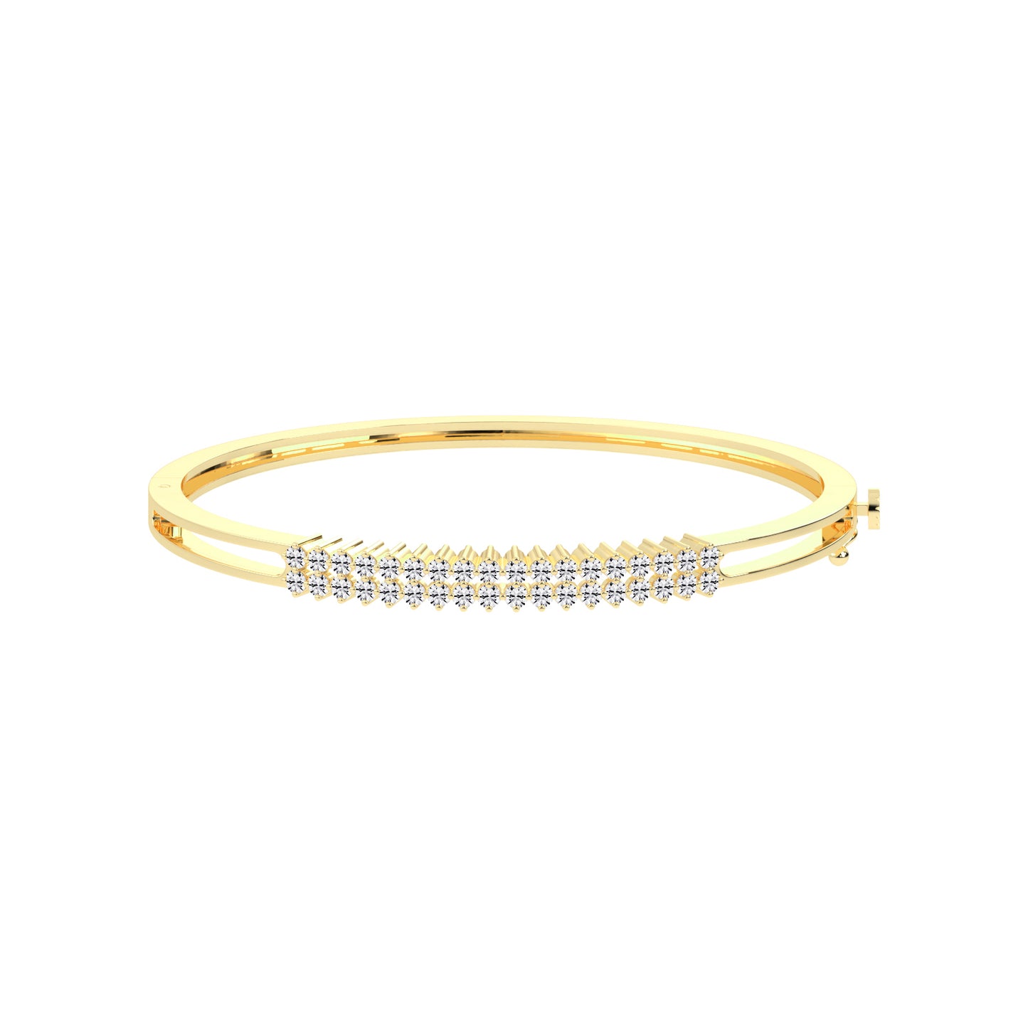 Miri 125Ct Two Row Round Cut Kada Lab Diamond Bracelet