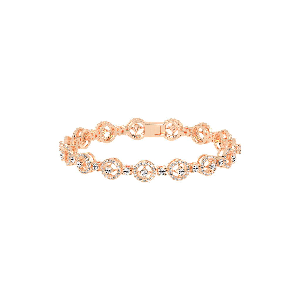 Anya 325Ct Studded Round Cut Fancy Lab Diamond Bracelet