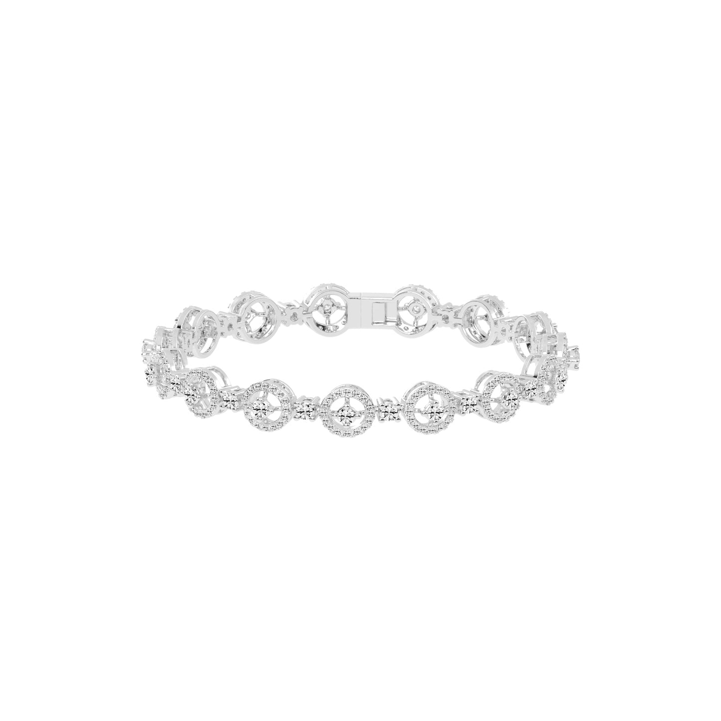 Anya 325Ct Studded Round Cut Fancy Lab Diamond Bracelet