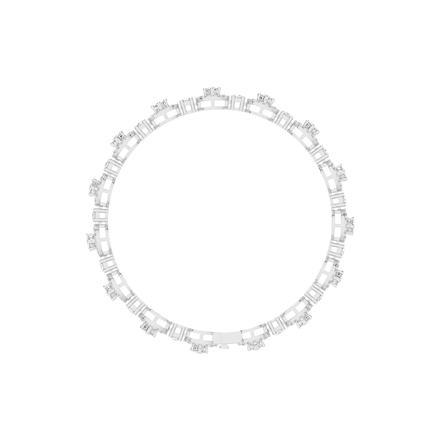 Anya 325Ct Studded Round Cut Fancy Lab Diamond Bracelet
