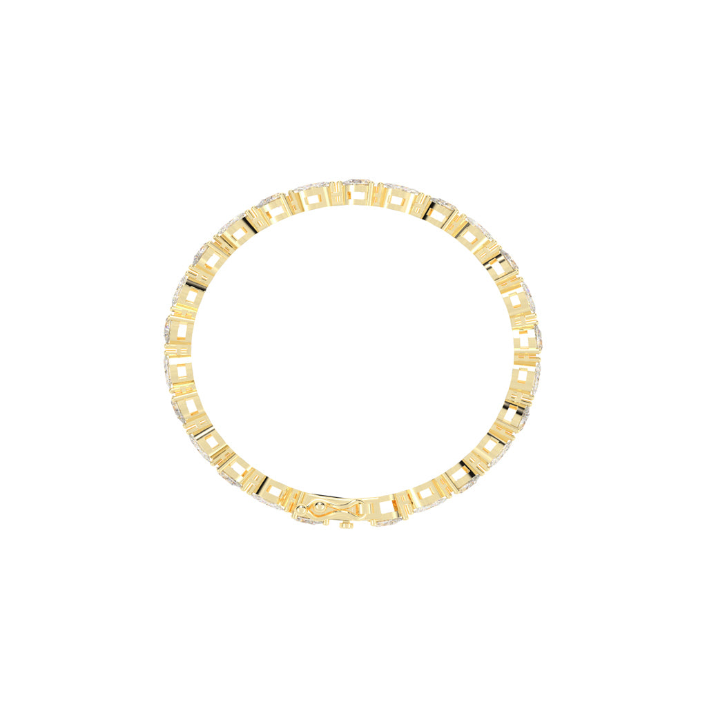 Rinna 375Ct Shared Setting Fancy Lab Diamond Bracelet