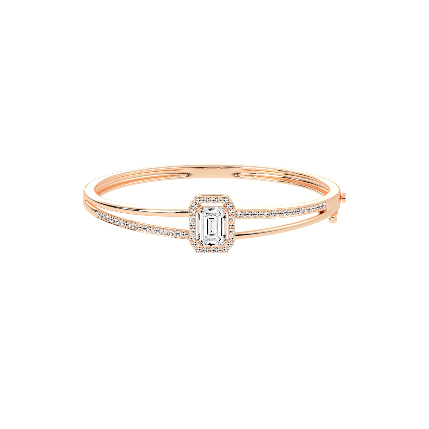 Amelina 425Ct Emerald Cut Kada Lab Diamond Bracelet