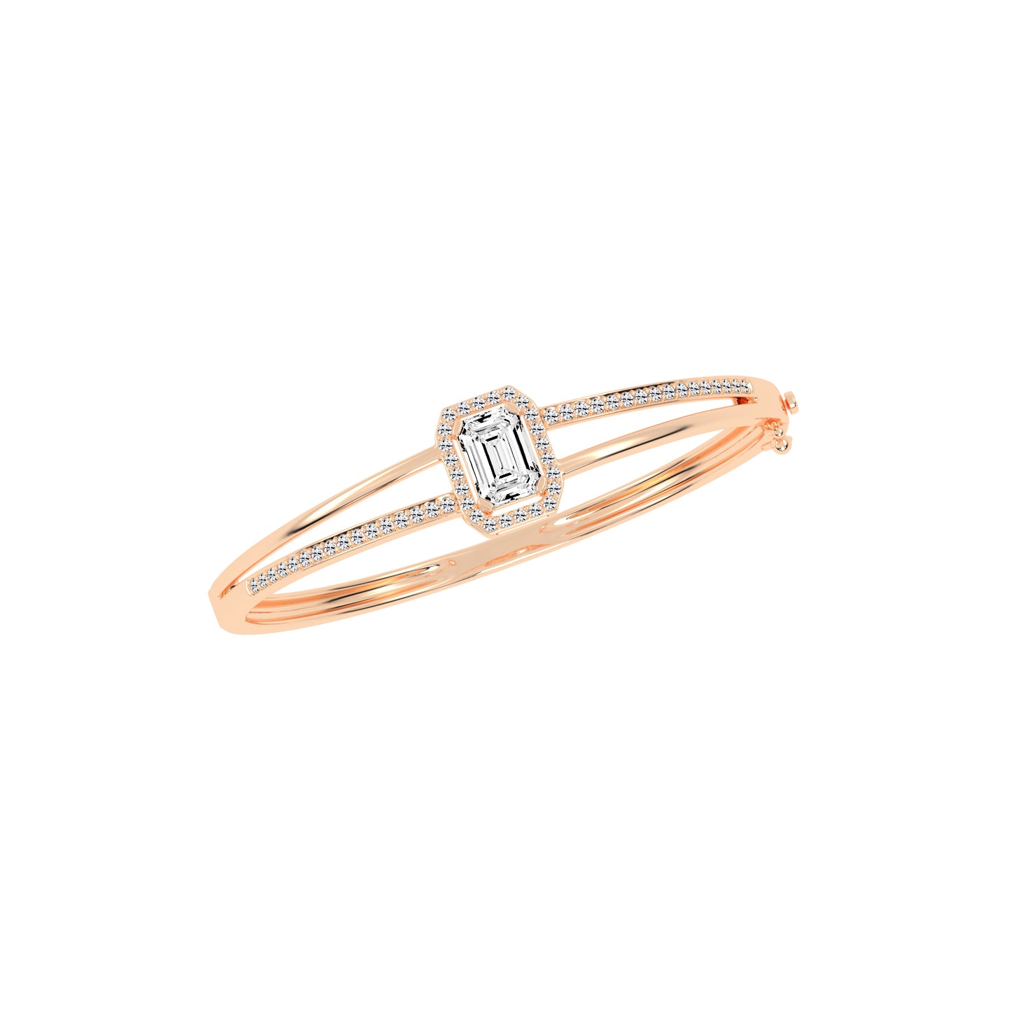 Amelina 425Ct Emerald Cut Kada Lab Diamond Bracelet