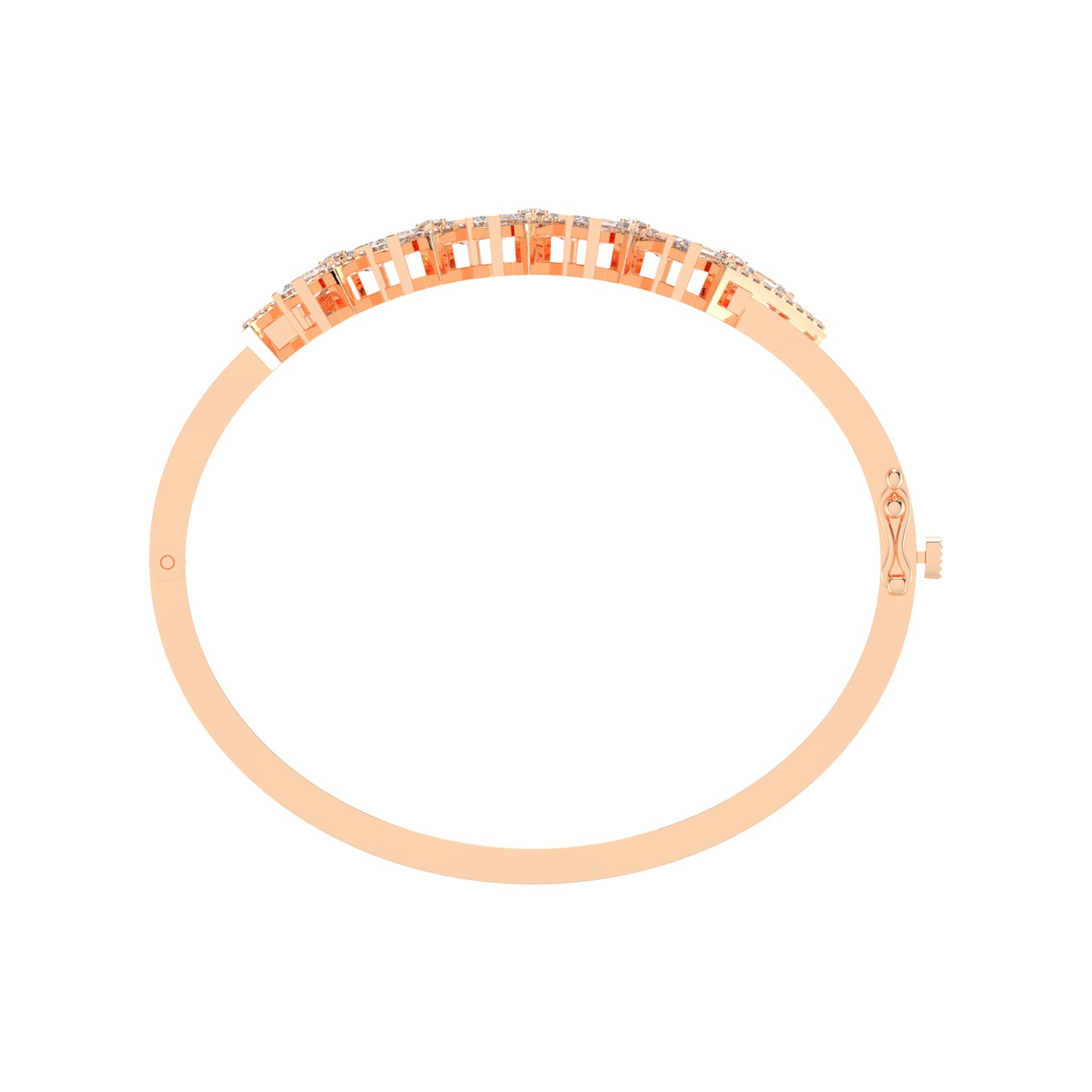 Avira 275Ct Split Emerald Cut Kada Lab Diamond Bracelet