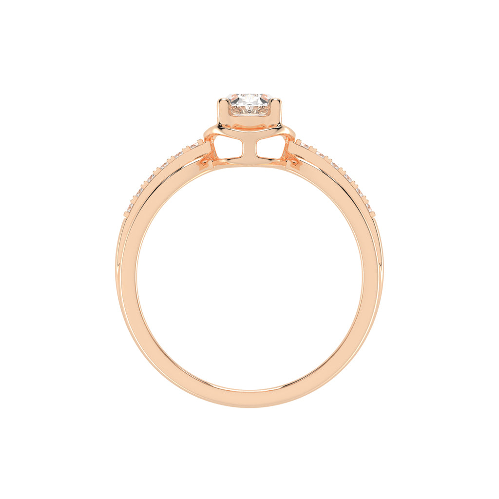 Triavell Split shank oval cut classic lab diamond ring