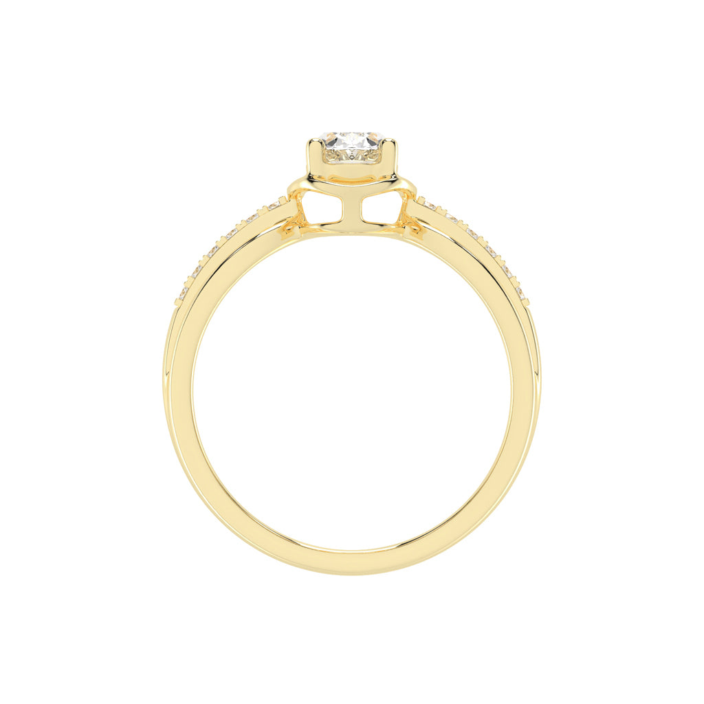 Triavell Split shank oval cut classic lab diamond ring