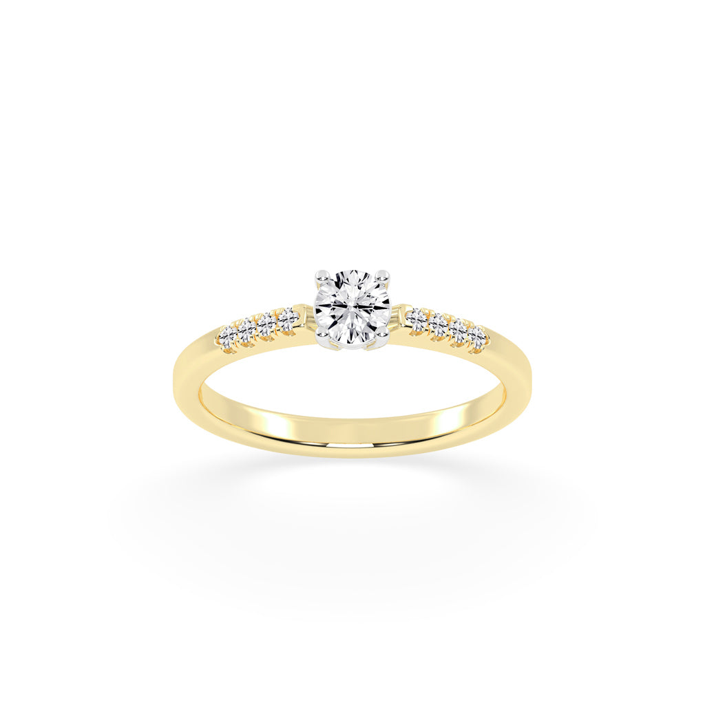 Elysara emerald cut classic lab diamond ring