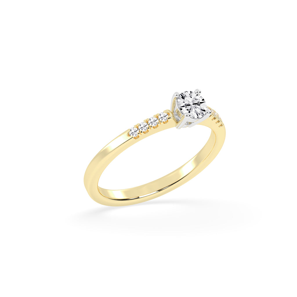 Elysara emerald cut classic lab diamond ring