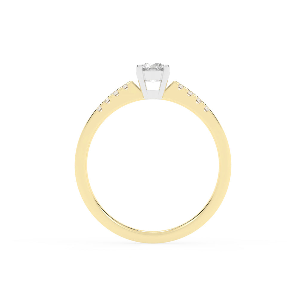 Elysara emerald cut classic lab diamond ring
