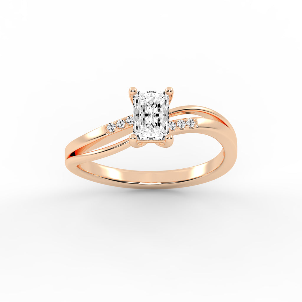 Lavenza Furay radiant cut classic lab diamond ring