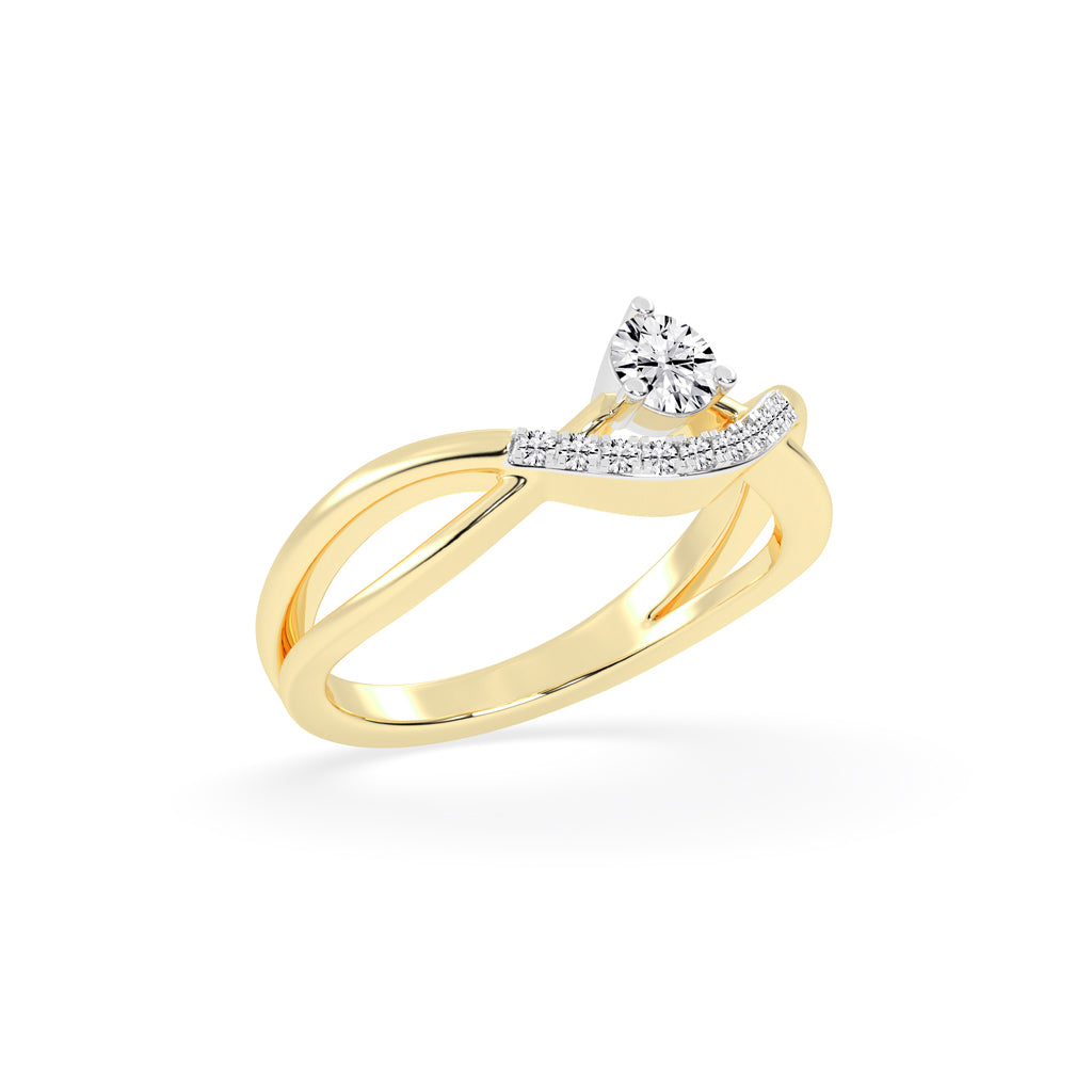 Novanta crisscross round cut classic lab diamond ring