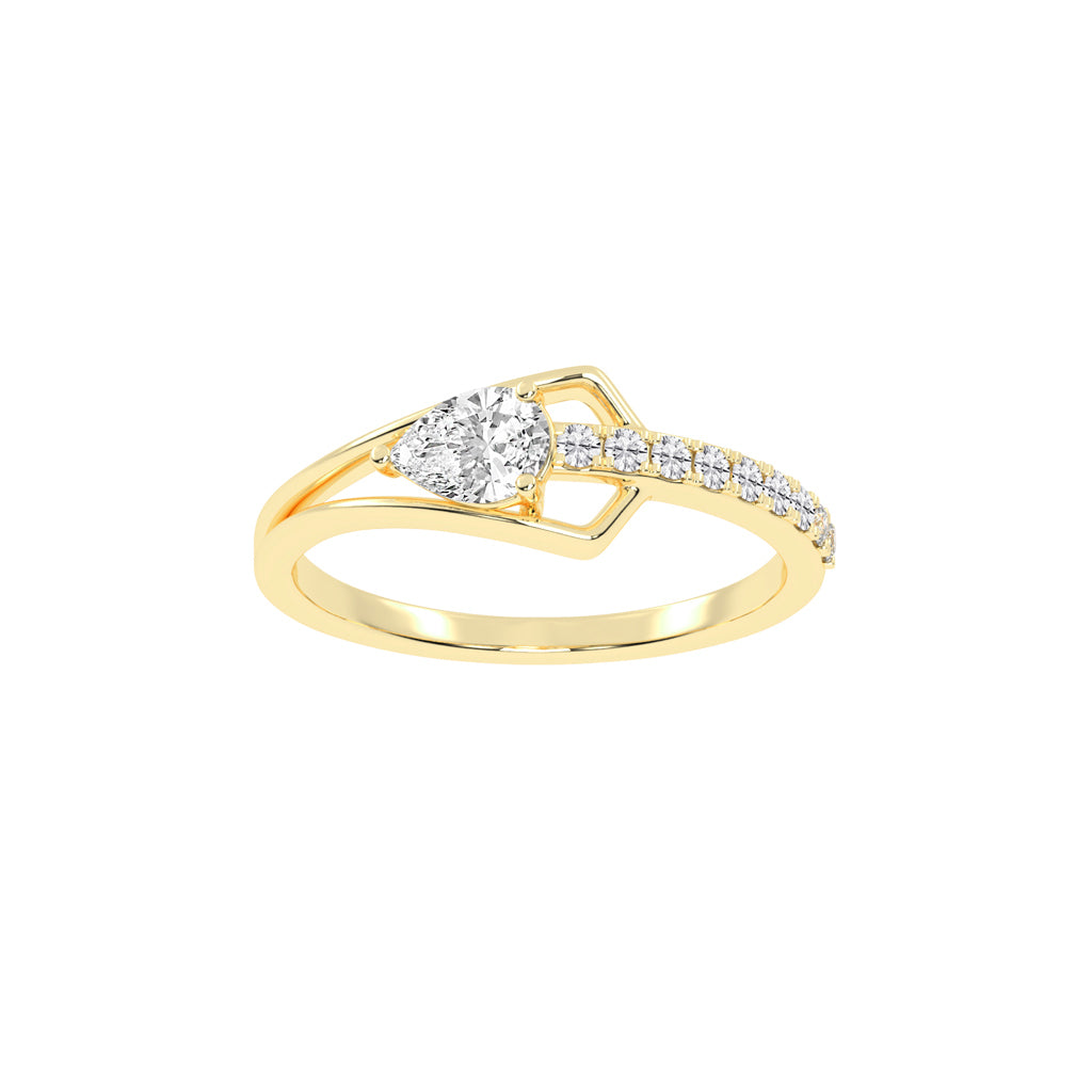 Celestia Curve Teardrop Elegance Ring
