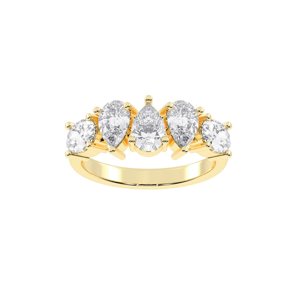 Lustrous PearShaped Diamond Ring