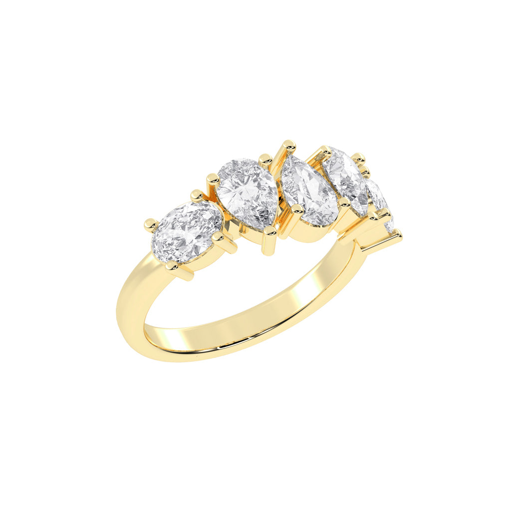 Lustrous PearShaped Diamond Ring