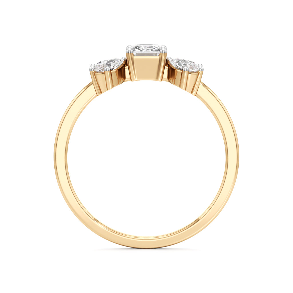 Elegant EmeraldCut Pear Diamond Accent Ring