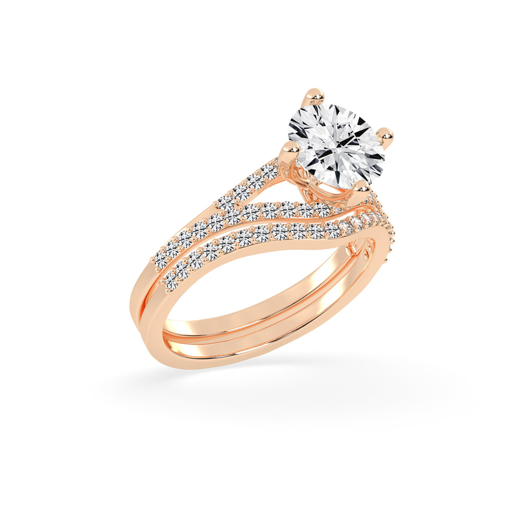 Cherivora Bridal Set Engagement Lab Diamond Ring