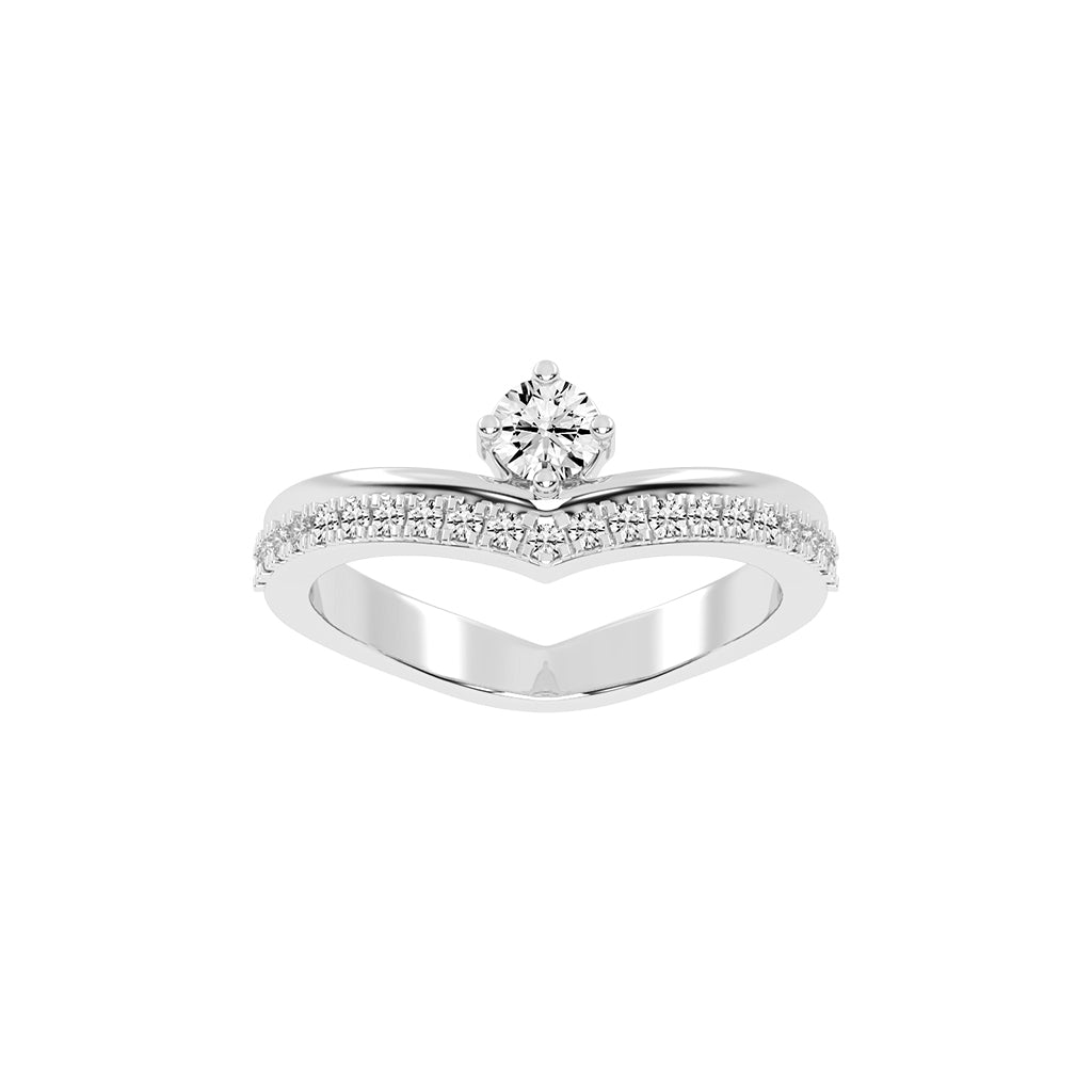 Classic VArch Solitaire Ring
