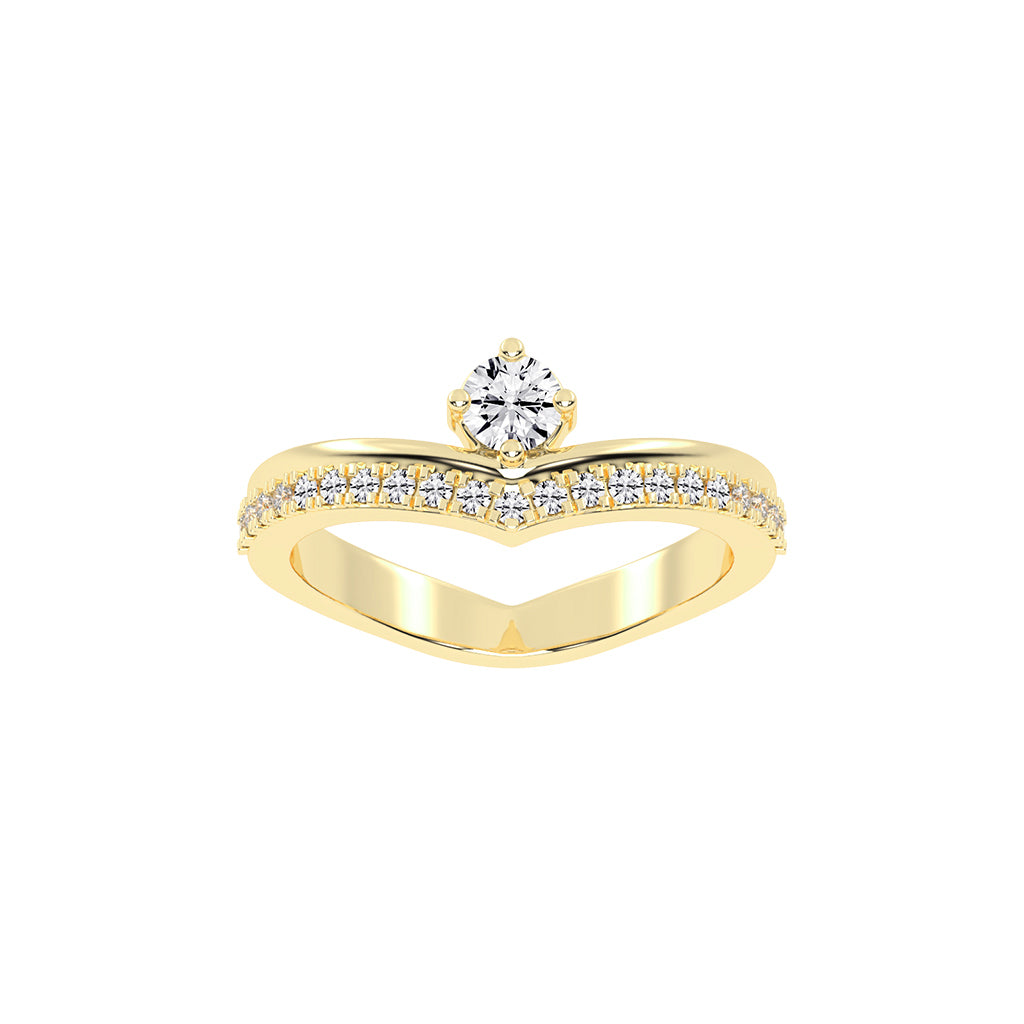 Classic VArch Solitaire Ring