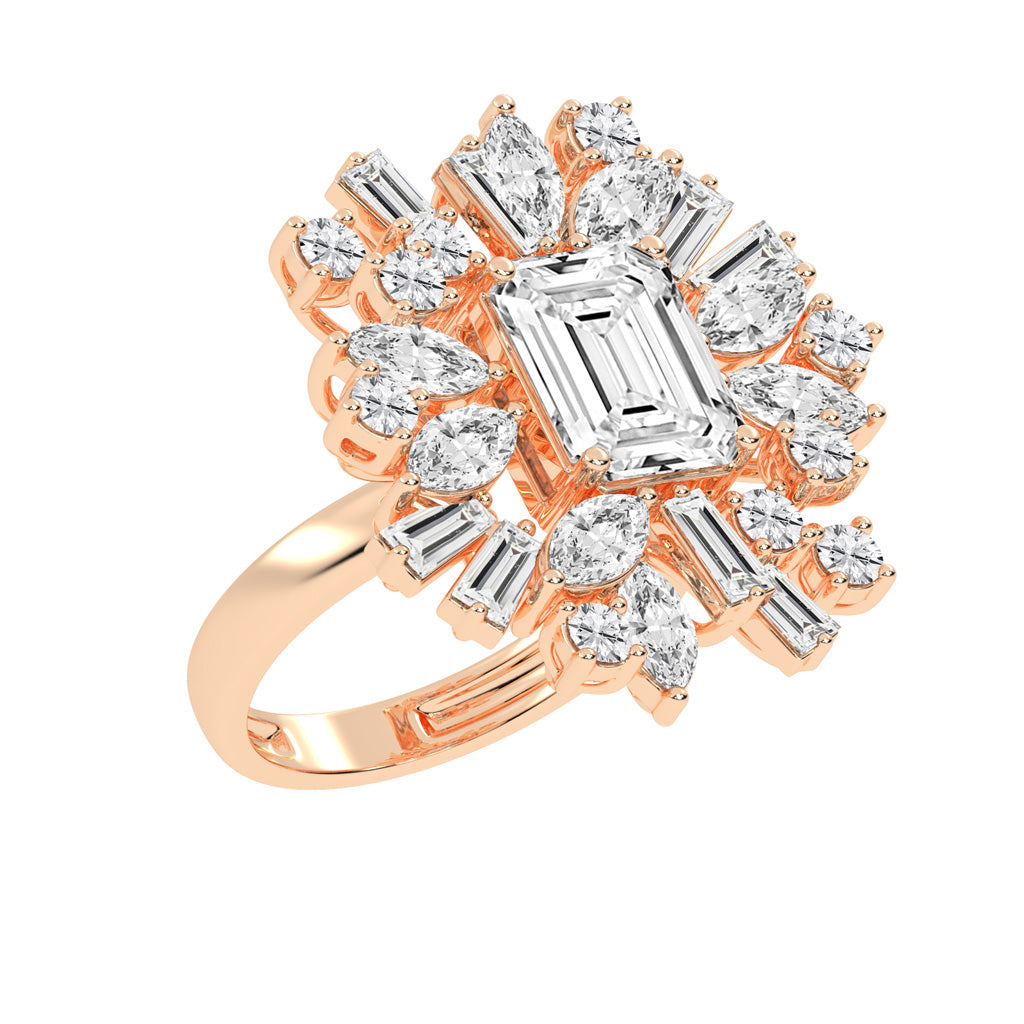 Modern SquareCut Diamond Ring