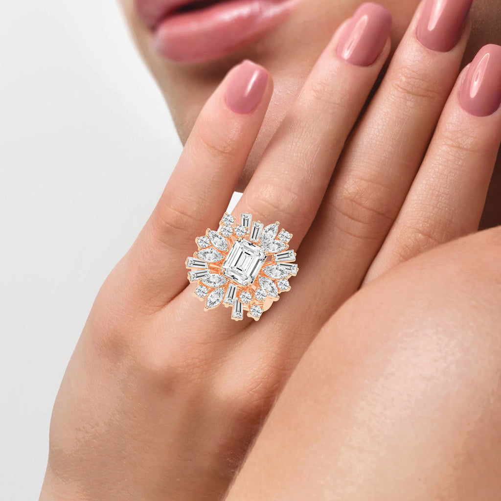 Modern SquareCut Diamond Ring