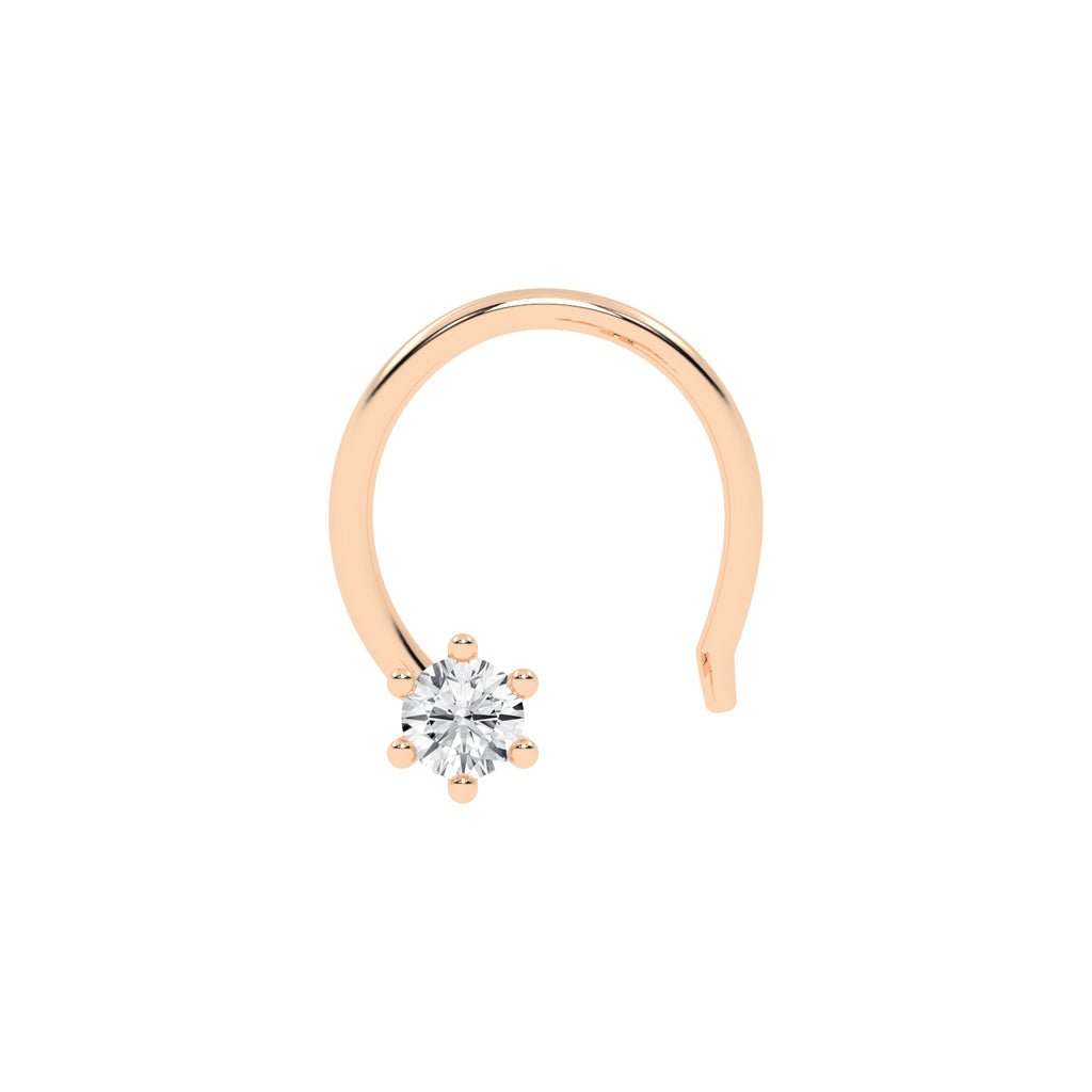Eterna Bloom 6-Prong Round Diamond Nose Pin