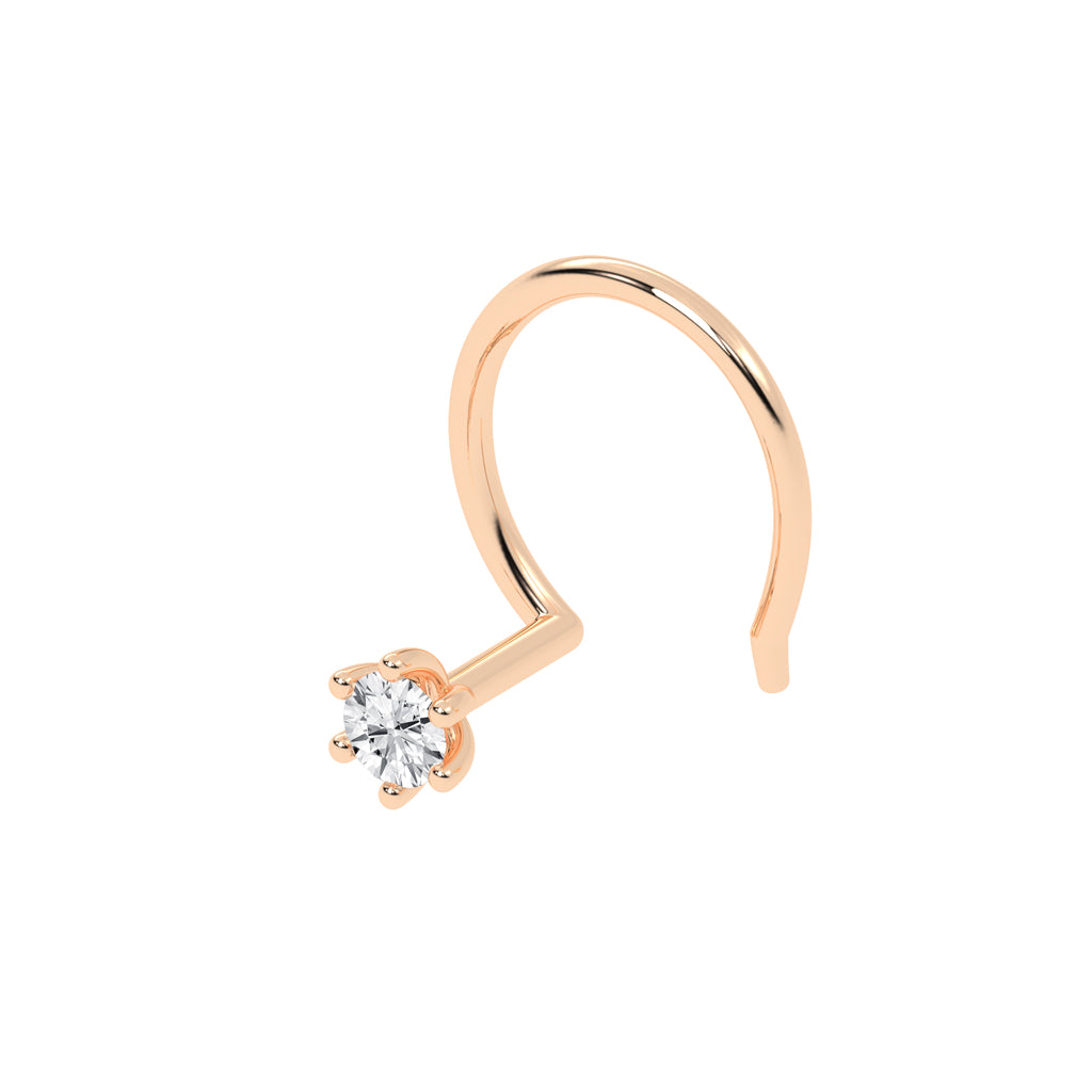 Eterna Bloom 6-Prong Round Diamond Nose Pin