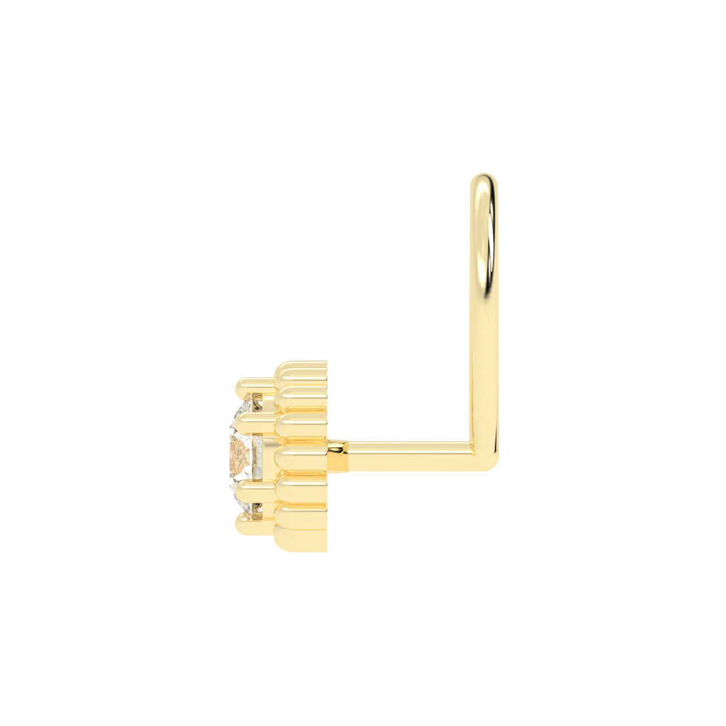RoseHued Beaded Halo Nose Pin