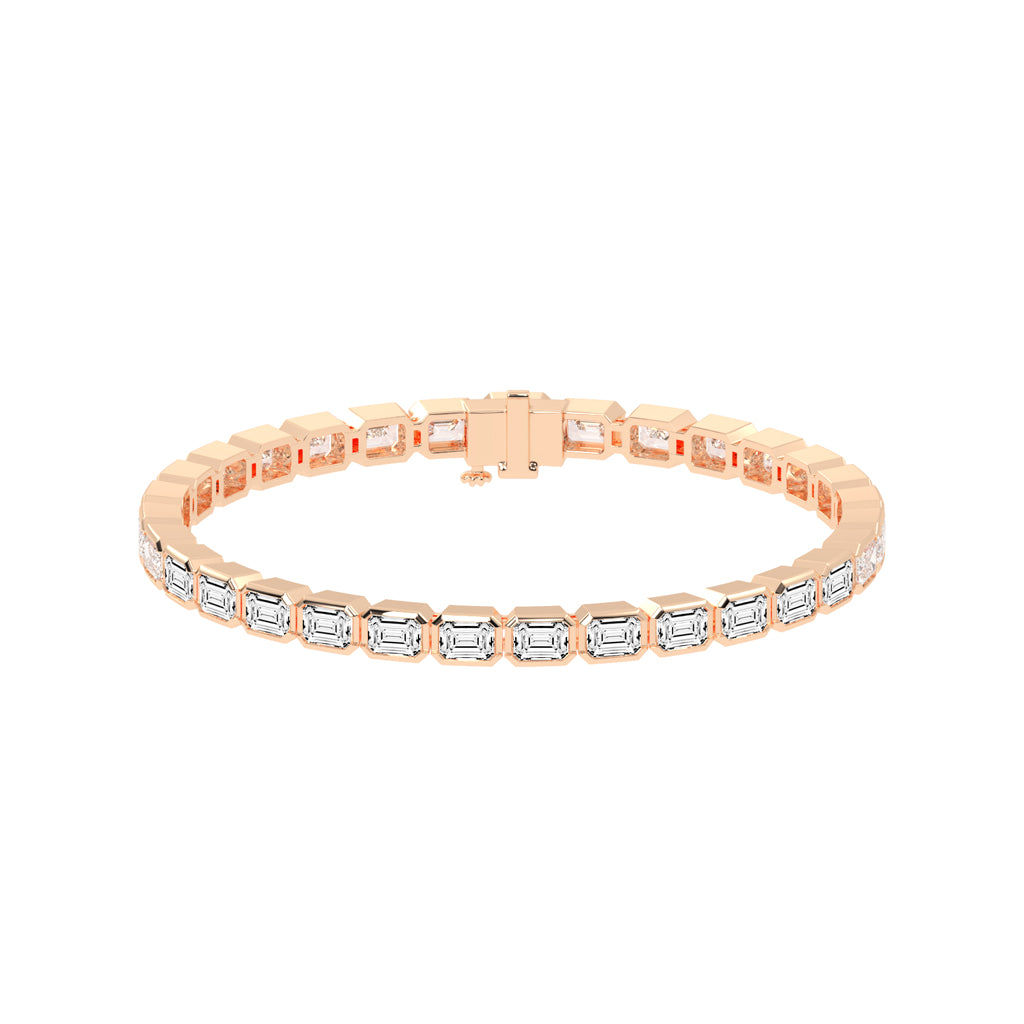 Maris Bezel Set Emerald Tennis Lab Diamond Bracelet