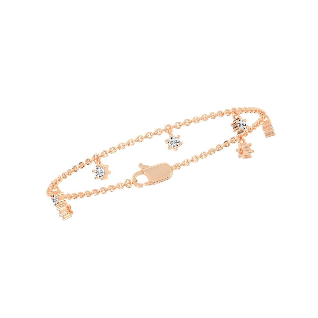 Aurora Belle Falling Round Cut Delicate Lab Diamond Bracelet