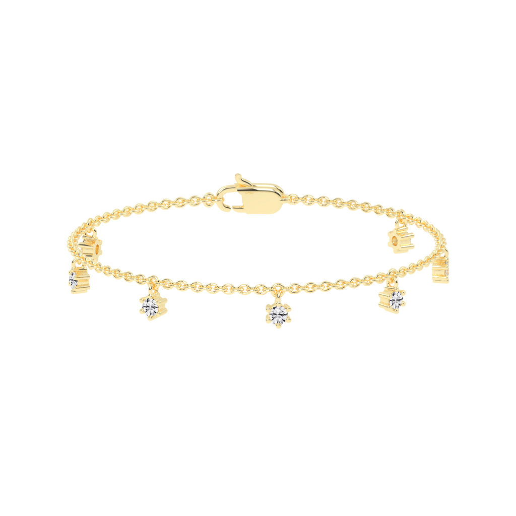 Aurora Belle Falling Round Cut Delicate Lab Diamond Bracelet