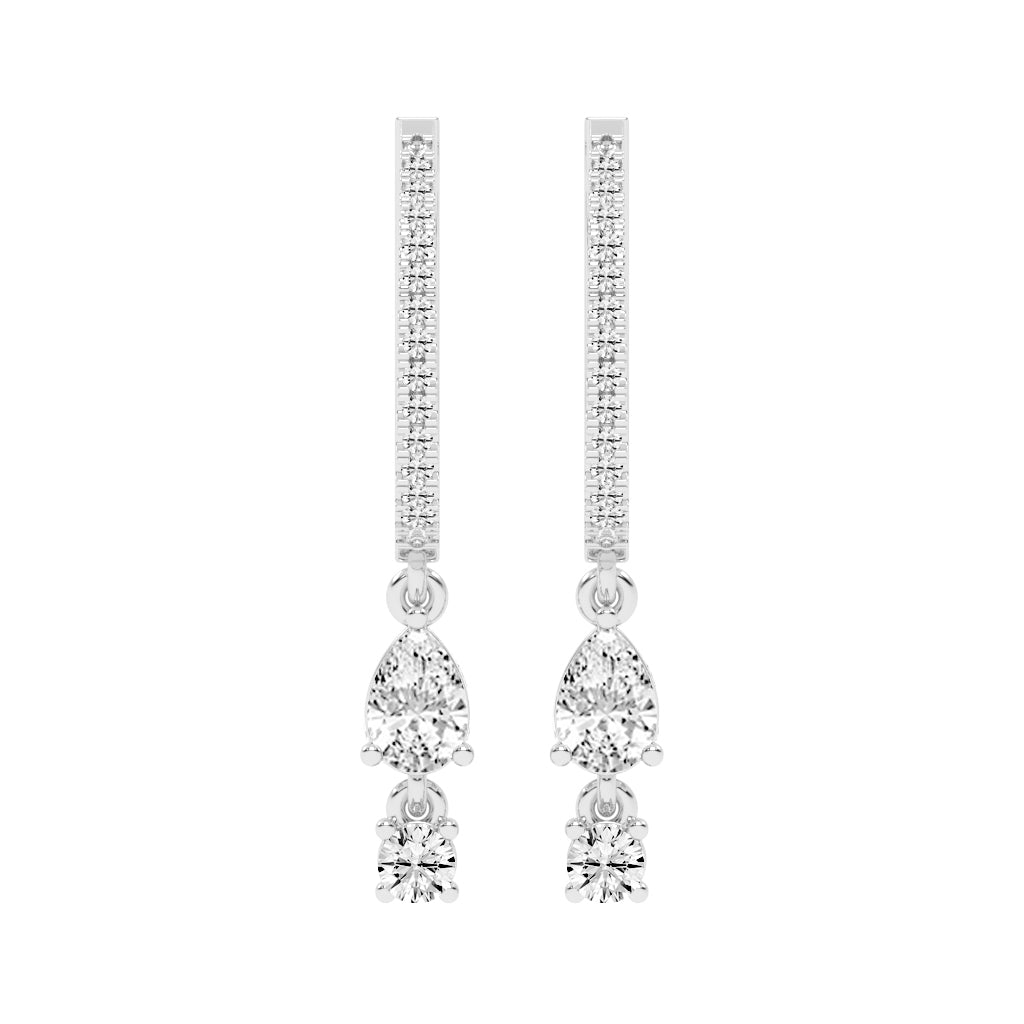 Sway Hoop with Pear & Round Drop Earrings
