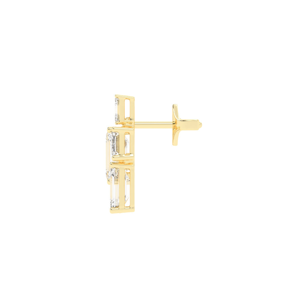 GeoLuxe Emerald Cluster Earrings