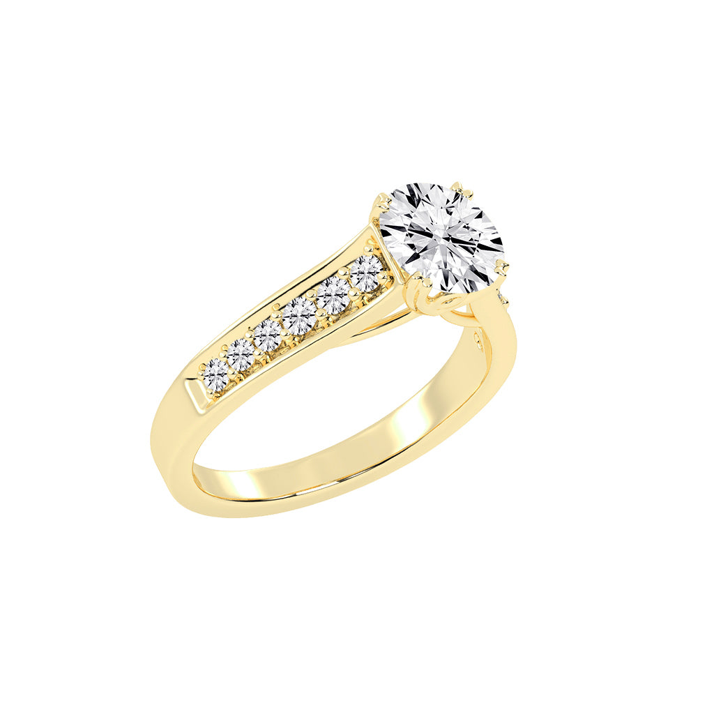 Harmonelle Round Cut Engagement Lab Diamond Ring