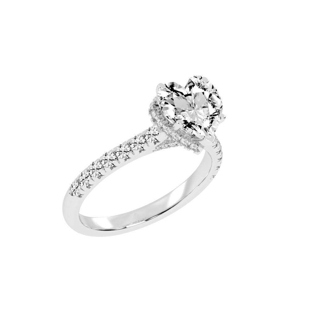 Solandra Heart Shape Side Stone Lab Diamond Ring
