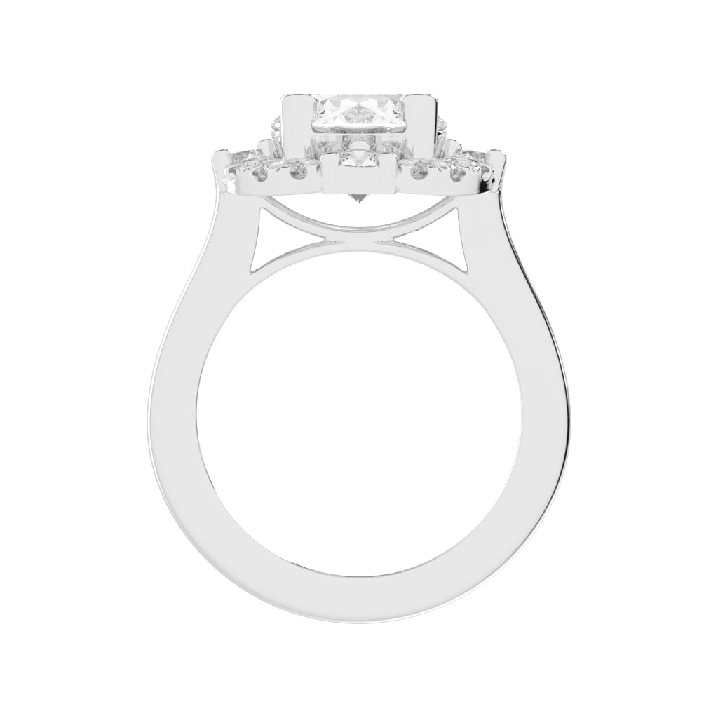 Halendre Cathedral Round Cut Halo Lab Diamond Ring