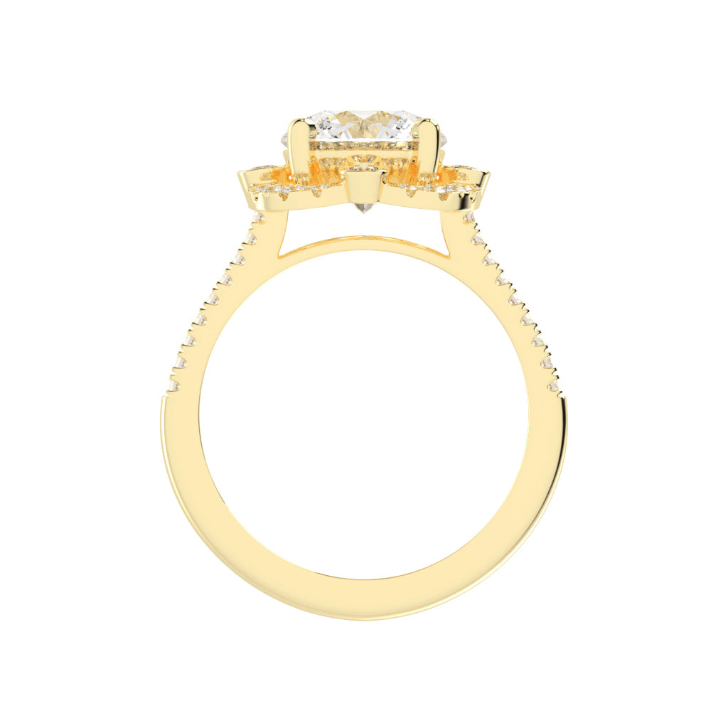 Halorex Accent Stone Round Cut Halo Lab Diamond Ring