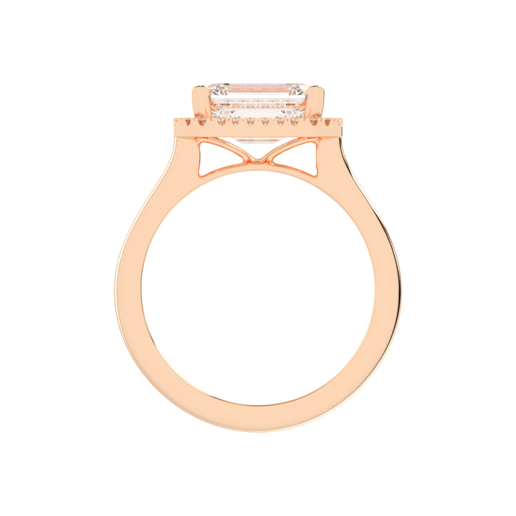 Halaira Emerald Cut Halo Lab Diamond Ring