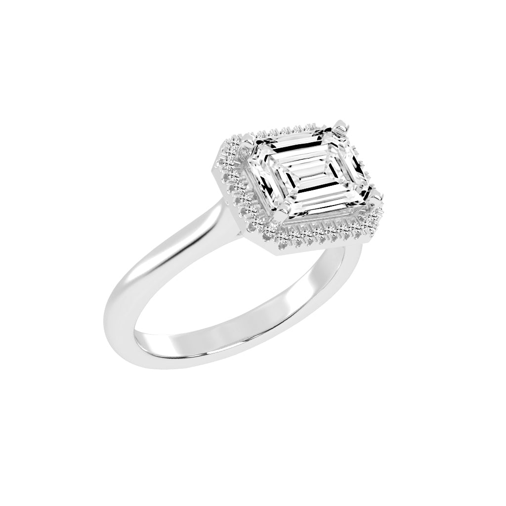 Halaira Emerald Cut Halo Lab Diamond Ring