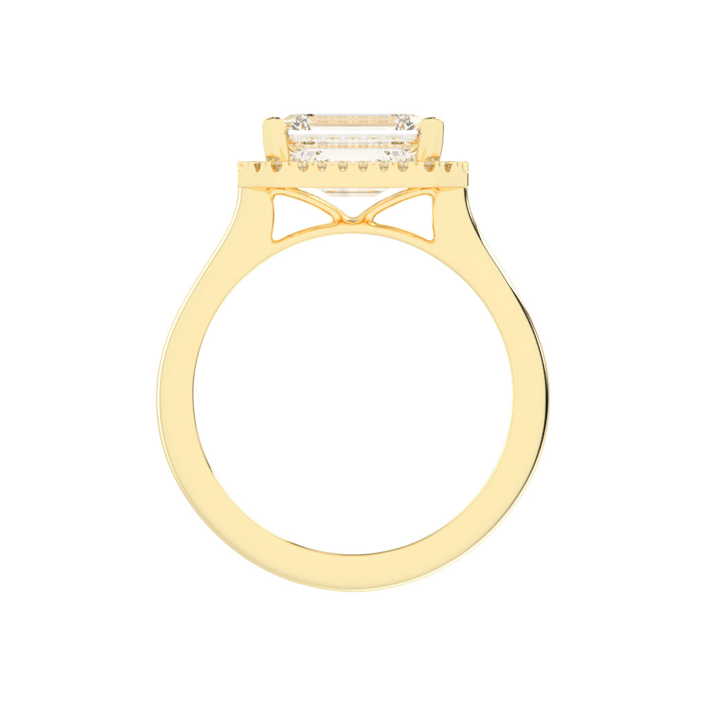 Halaira Emerald Cut Halo Lab Diamond Ring