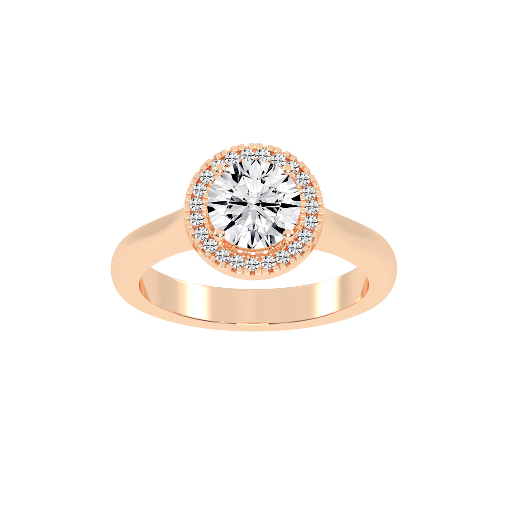 Haloetra Cathedral Shank Halo Lab Diamond Ring